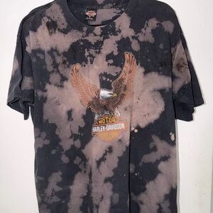 Harley-Davidson Black and Tan Tie-Dye Eagle T-Shirt